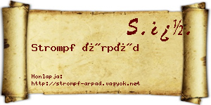 Strompf Árpád névjegykártya